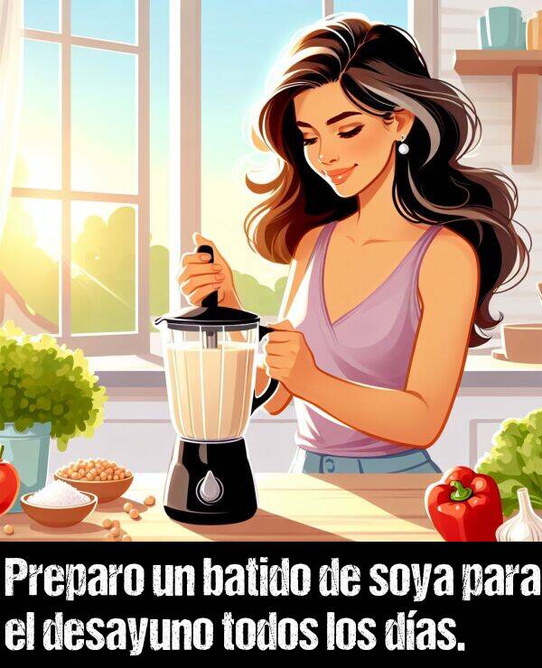 soya: Preparo un batido de soya para el desayuno todos los das.