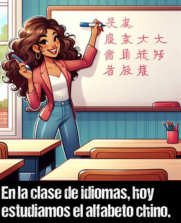 hoy: En la clase de idiomas, hoy estudiamos el alfabeto chino.