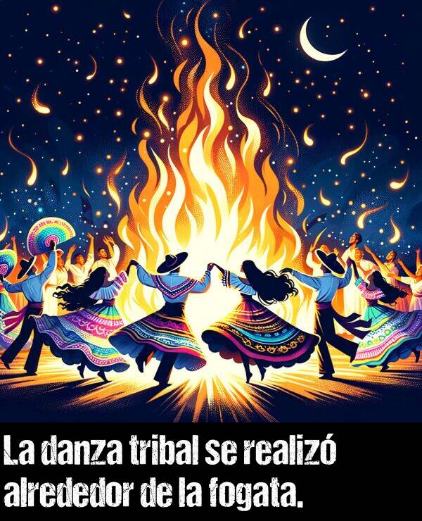 tribal: La danza tribal se realiz alrededor de la fogata.