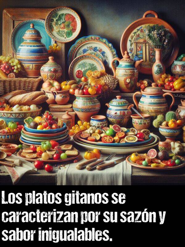 caracterizan: Los platos gitanos se caracterizan por su sazn y sabor inigualables.