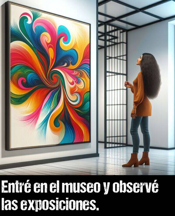 exposiciones: Entr en el museo y observ las exposiciones.