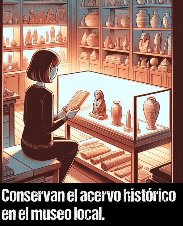 conservan: Conservan el acervo histrico en el museo local.