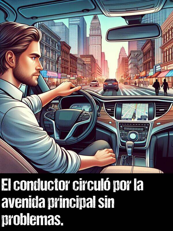 avenida: El conductor circul por la avenida principal sin problemas.