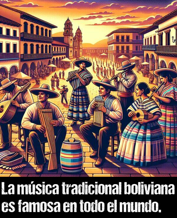 famosa: La msica tradicional boliviana es famosa en todo el mundo.