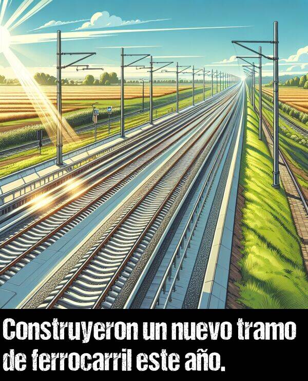 tramo: Construyeron un nuevo tramo de ferrocarril este ao.