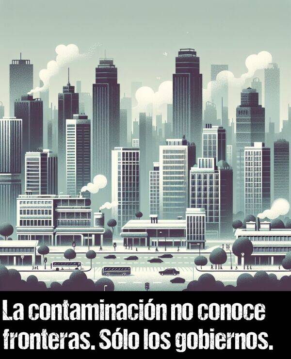 gobierno: La contaminacin no conoce fronteras. Slo los gobiernos.