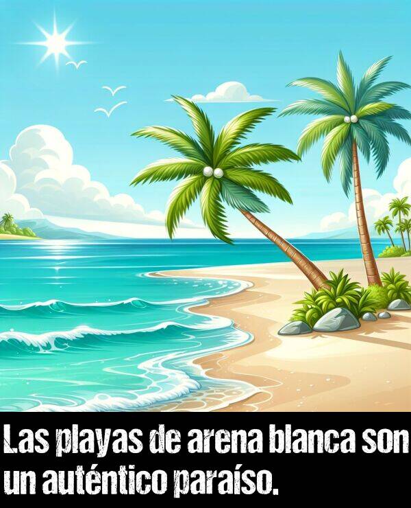 paraso: Las playas de arena blanca son un autntico paraso.