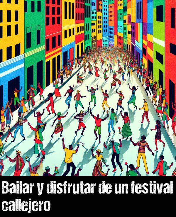 bailar: Bailar y disfrutar de un festival callejero