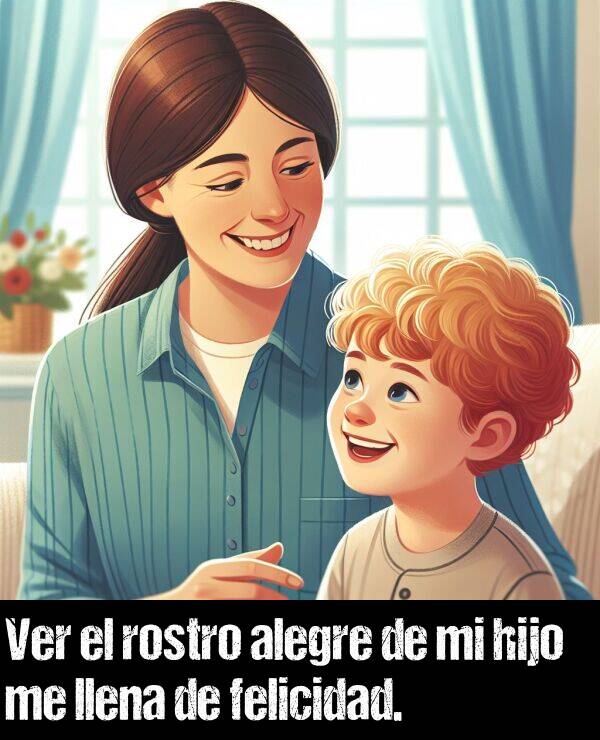 hijo: Ver el rostro alegre de mi hijo me llena de felicidad.