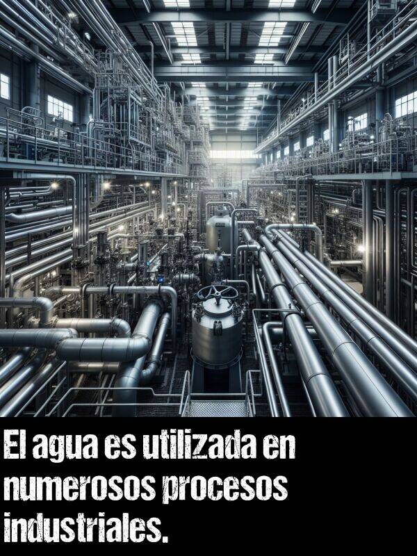 procesos: El agua es utilizada en numerosos procesos industriales.