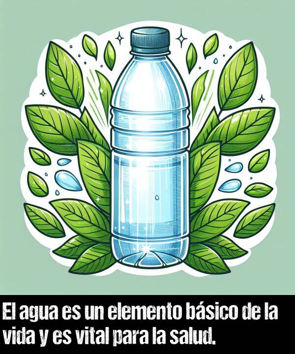 bsico: El agua es un elemento bsico de la vida y es vital para la salud.