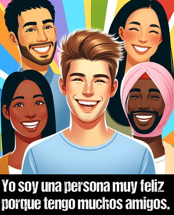 persona: Yo soy una persona muy feliz porque tengo muchos amigos.