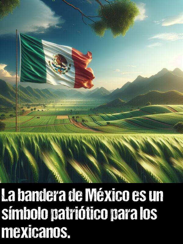 smbolo: La bandera de Mxico es un smbolo patritico para los mexicanos.