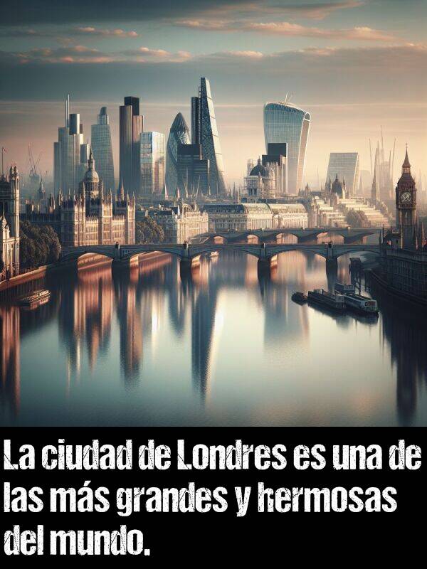 mundo: La ciudad de Londres es una de las ms grandes y hermosas del mundo.