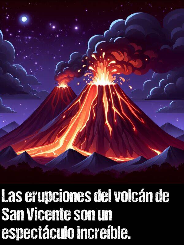 erupciones: Las erupciones del volcn de San Vicente son un espectculo increble.