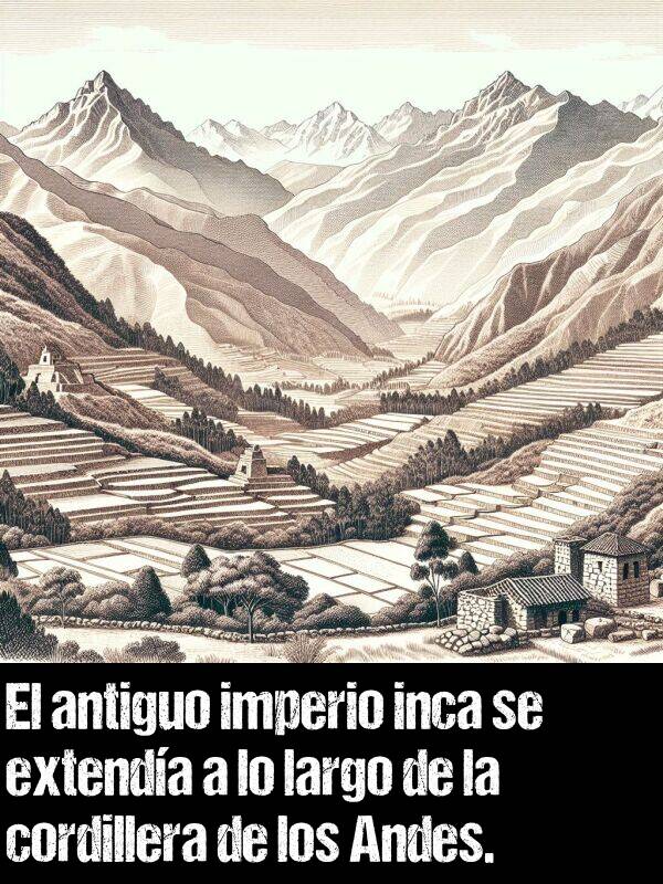 imperio: El antiguo imperio inca se extenda a lo largo de la cordillera de los Andes.