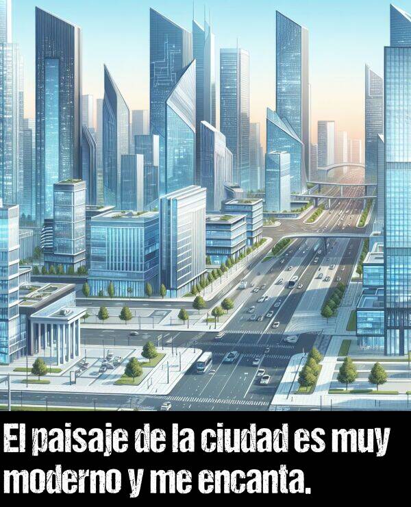 ciudad: El paisaje de la ciudad es muy moderno y me encanta.