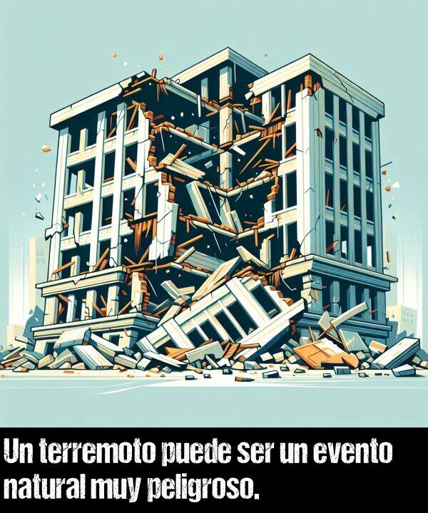 peligroso: Un terremoto puede ser un evento natural muy peligroso.
