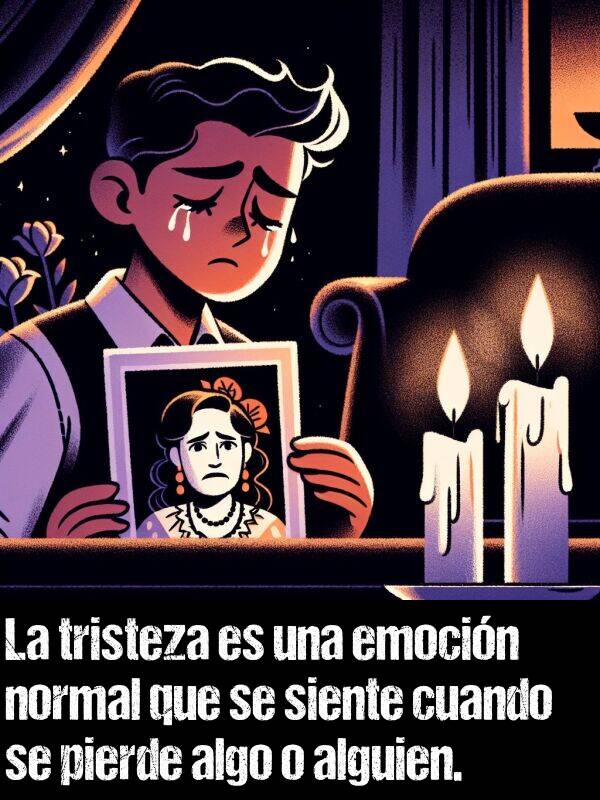 normal: La tristeza es una emocin normal que se siente cuando se pierde algo o alguien.