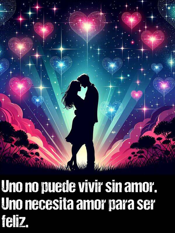 sin: Uno no puede vivir sin amor. Uno necesita amor para ser feliz.