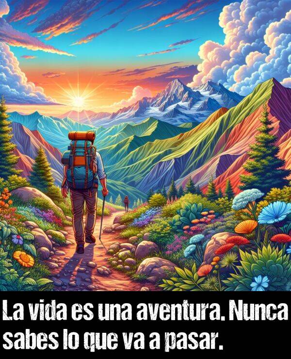 aventura: La vida es una aventura. Nunca sabes lo que va a pasar.