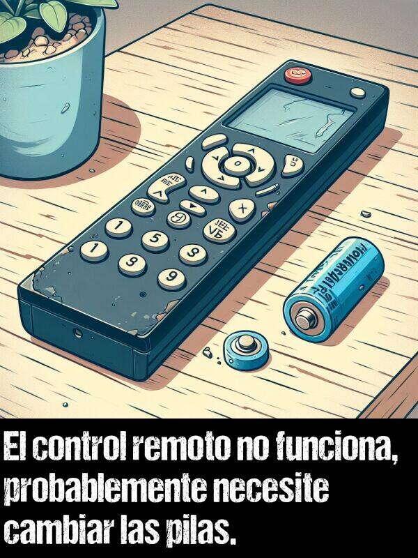 pilas: El control remoto no funciona, probablemente necesite cambiar las pilas.