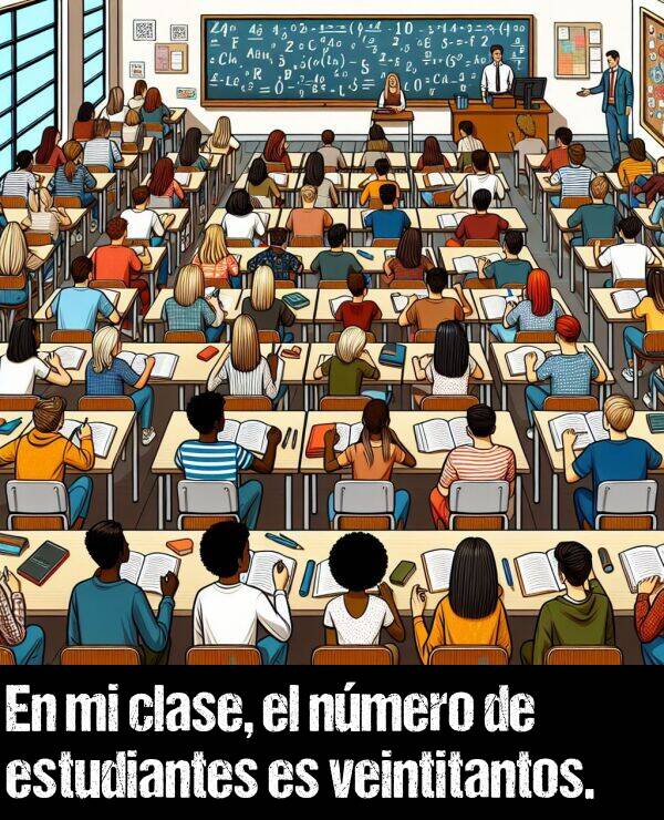 nmero: En mi clase, el nmero de estudiantes es veintitantos.