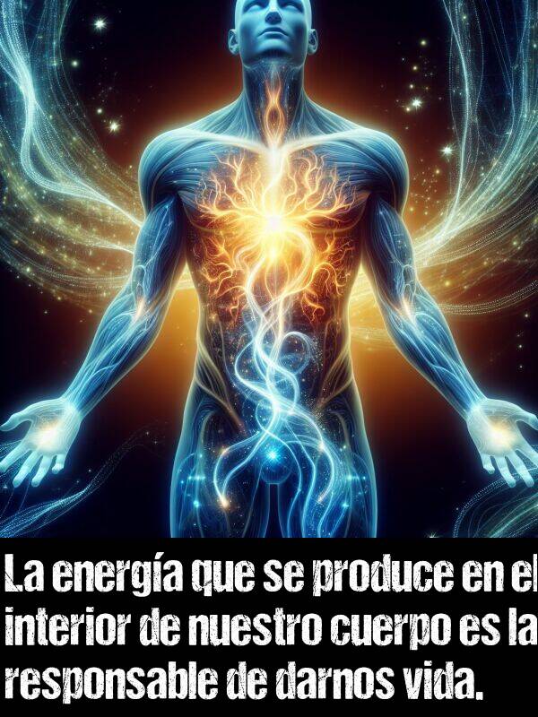 energa: La energa que se produce en el interior de nuestro cuerpo es la responsable de darnos vida.