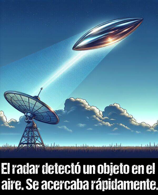 detect: El radar detect un objeto en el aire. Se acercaba rpidamente.