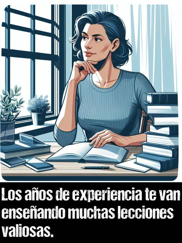 aos: Los aos de experiencia te van enseando muchas lecciones valiosas.