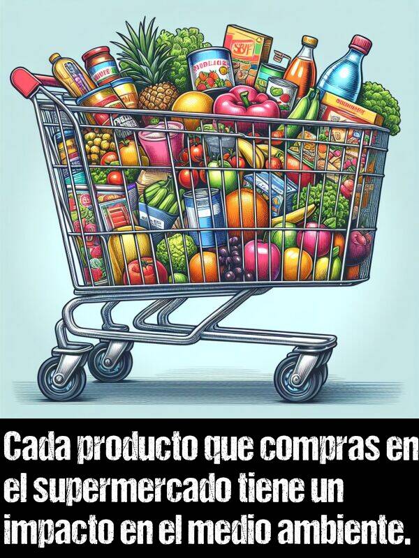 supermercado: Cada producto que compras en el supermercado tiene un impacto en el medio ambiente.