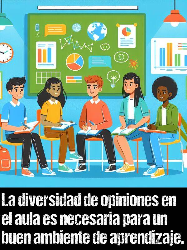 aula: La diversidad de opiniones en el aula es necesaria para un buen ambiente de aprendizaje.