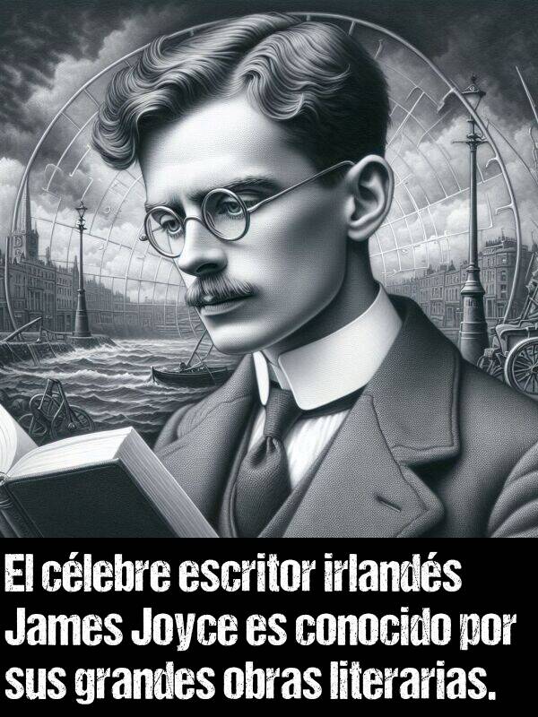 irlands: El clebre escritor irlands James Joyce es conocido por sus grandes obras literarias.