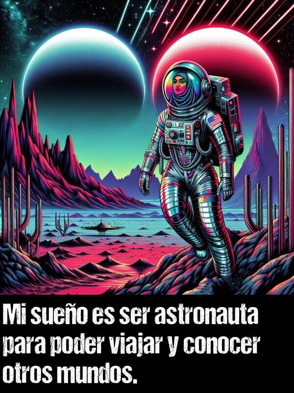 astronauta: Mi sueo es ser astronauta para poder viajar y conocer otros mundos.