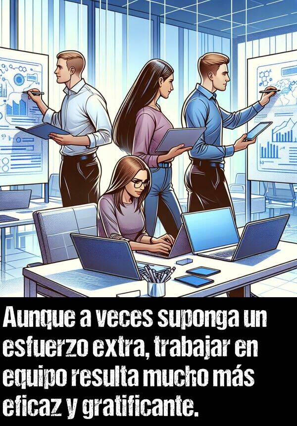 gratificante: Aunque a veces suponga un esfuerzo extra, trabajar en equipo resulta mucho ms eficaz y gratificante.