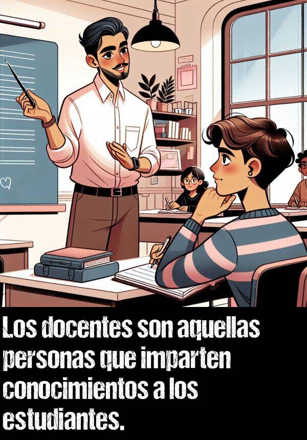 aquellas: Los docentes son aquellas personas que imparten conocimientos a los estudiantes.