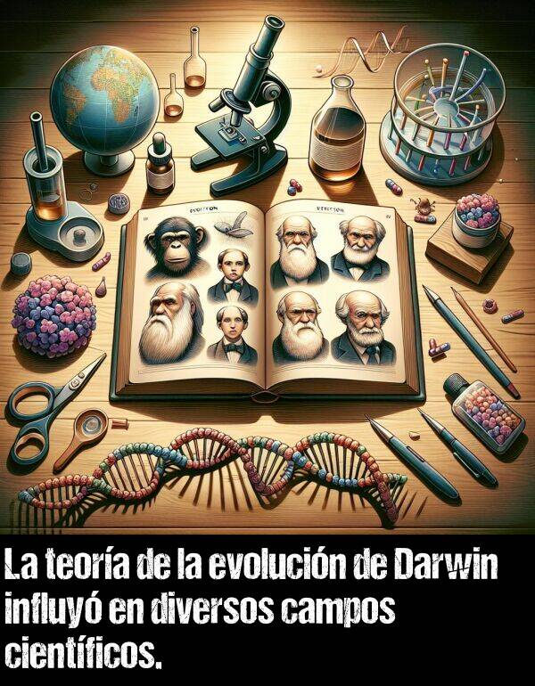 influy: La teora de la evolucin de Darwin influy en diversos campos cientficos.