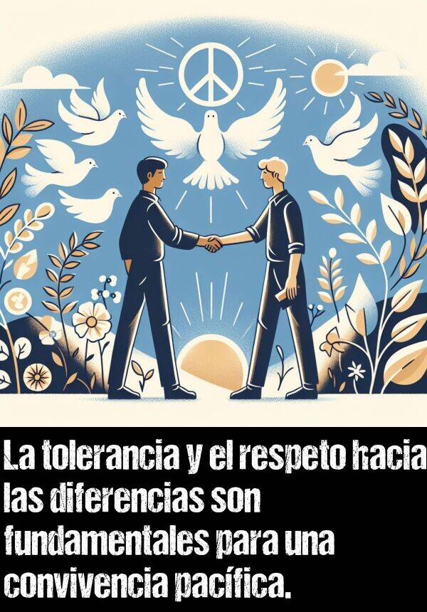 tolerancia: La tolerancia y el respeto hacia las diferencias son fundamentales para una convivencia pacfica.