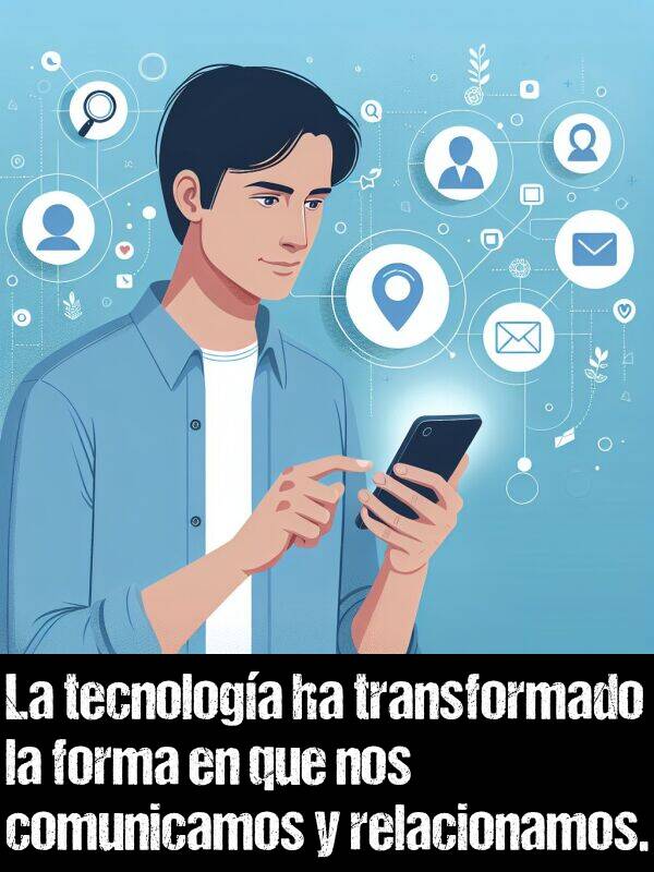 transformado: La tecnologa ha transformado la forma en que nos comunicamos y relacionamos.