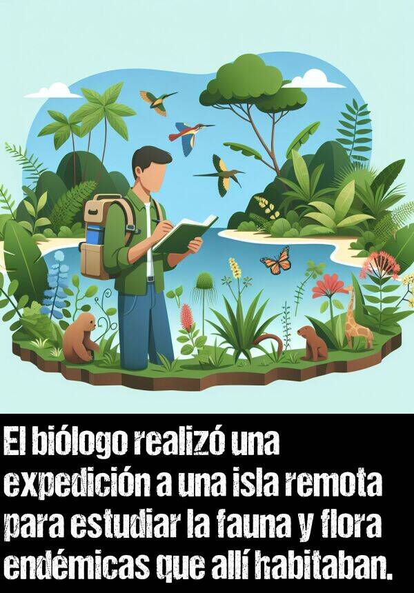 endmico: El bilogo realiz una expedicin a una isla remota para estudiar la fauna y flora endmicas que all habitaban.