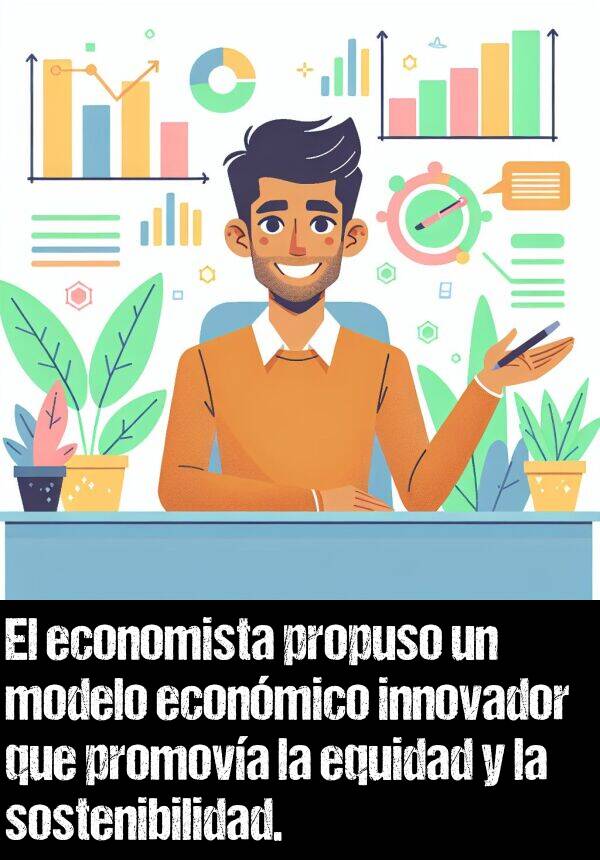 modelo: El economista propuso un modelo econmico innovador que promova la equidad y la sostenibilidad.