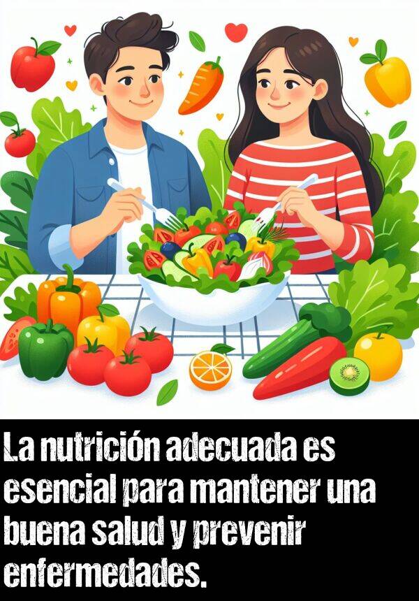 esencial: La nutricin adecuada es esencial para mantener una buena salud y prevenir enfermedades.