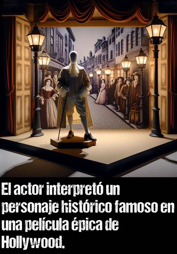 pica: El actor interpret un personaje histrico famoso en una pelcula pica de Hollywood.