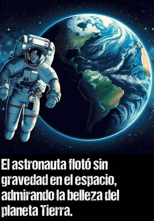 admirando: El astronauta flot sin gravedad en el espacio, admirando la belleza del planeta Tierra.