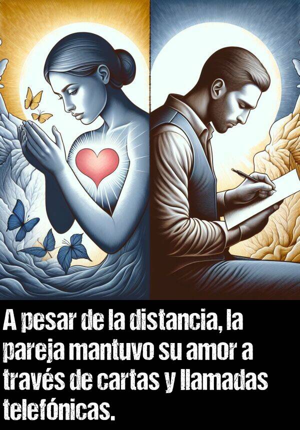 cartas: A pesar de la distancia, la pareja mantuvo su amor a travs de cartas y llamadas telefnicas.