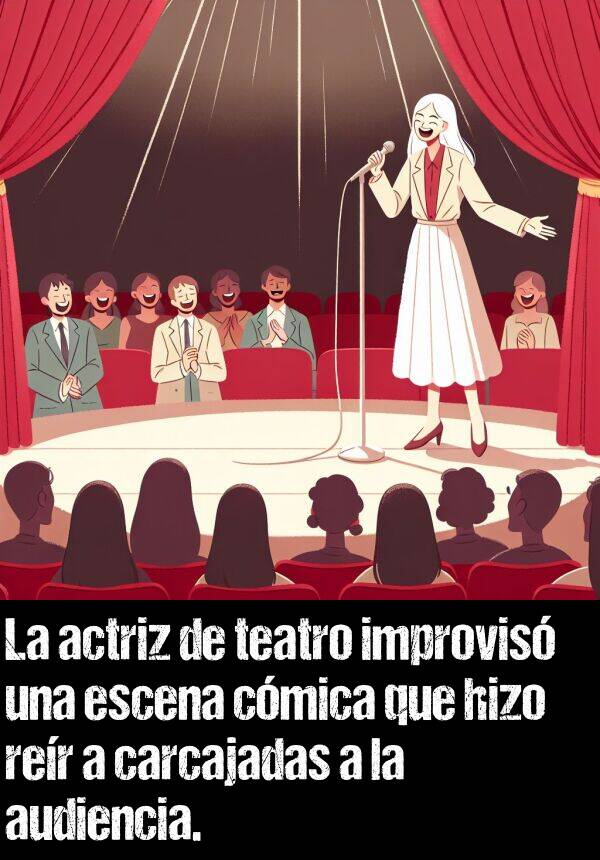 rer: La actriz de teatro improvis una escena cmica que hizo rer a carcajadas a la audiencia.