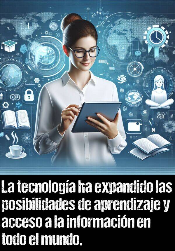 posibilidad: La tecnologa ha expandido las posibilidades de aprendizaje y acceso a la informacin en todo el mundo.