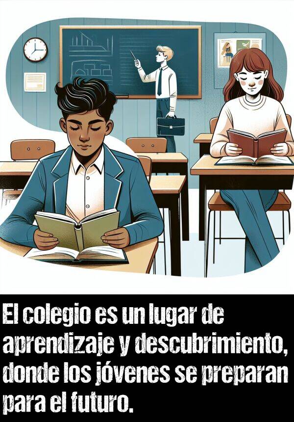 descubrimiento: El colegio es un lugar de aprendizaje y descubrimiento, donde los jvenes se preparan para el futuro.