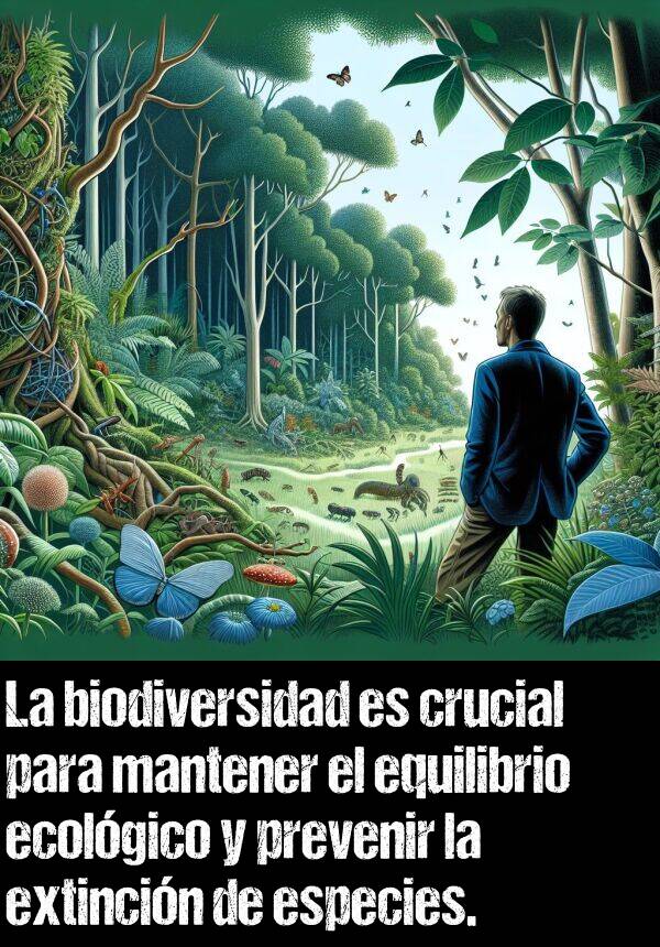 equilibrio: La biodiversidad es crucial para mantener el equilibrio ecolgico y prevenir la extincin de especies.