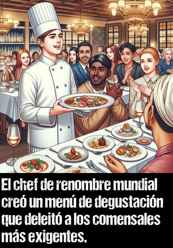 deleit: El chef de renombre mundial cre un men de degustacin que deleit a los comensales ms exigentes.